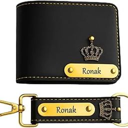 Custom Name Wallet & Keychain Combo for Men | Personalized Black Leather Wallet with Crown Design | Premium Gift Set for Birthday, Anniversary, Brother, Father, Husband-image-15