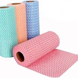 Algrowd Non-Woven Kitchen Towel Roll (80 Pulls Rolls, (Multi colour) | Food Safe | Lint-Free | Washable & Reusable | Highly Absorbent | Multipurpose Cleaning Cloth for Kitchen & Home (Pack of 2)-7