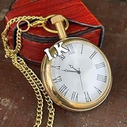 Antique Pocket Watch Compass Marine with Chain Best Gift, Best Compass for Hiking & Travelling with Leather Box-image-74