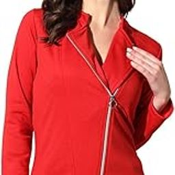 Women's Jacket Red Full Sleeve Solid Zipper Casual Jacket For Girls and Women For Winter (8244)-image-49