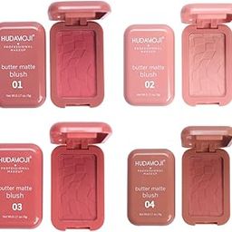 HUDAMOJI Matte Butter Blush Powder | Face Powder Blush for Long-lasting | High Color Rendering and Waterproof Makeup | Up to 12h Wear (01)-8