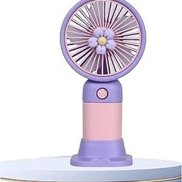 generic Portable USB Hand Fan with Rechargeable Battery – Mini Personal Cooling Fan with Stand for Home, Office, Travel & Outdoor Use (Multicolor - Pink)-picture-36