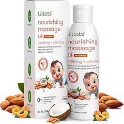 tütots Nourishing Baby Massage Oil, 200ml, with Almond, Coconut & Peach Kernel Oil, Vitamin E Enriched-16