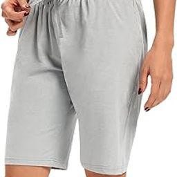 Women's Cotton Mid Waist Cycling Shorts with Elastic & Drawstring Waist Single Pack-picture-7