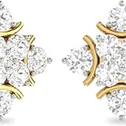 pc jeweller The Shaheen 18KT Yellow Gold & Diamond Earring-picture-26