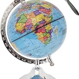 WINNER'S Ornate SINGLE JOINT Globe with Magnifying Glass | Height 25 Cm (10 Inch) Dia 15 Cm (6 Inch) with Metal Arc & Base | Educational & Decoravtive Globe-image-22