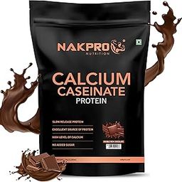 NAKPRO Calcium Caseinate | 26.81g Protein, 5.12g BCAA | Helps in Muscle Recovery | Slow Absorbing, Slow Digesting, Low Carbs Casein Protein Powder (1 Kg, Double Rich Chocolate)-image-77