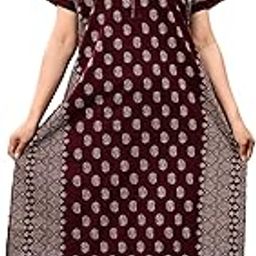 Women's Pure Cotton Regular Nighty | Women Printed Nightwear | Long Maxi Night Gown | Super Soft Comfortable & Fancy Sleepwear-image-88