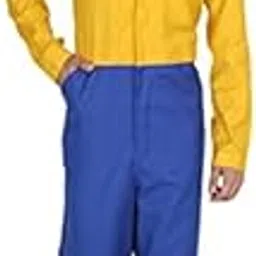 bsf uniforms Men's Pure Cotton Full Sleeves Yellow/Royal Blue Large Size Work Wear Protective Coverall (Overall, Mechanic Dress, Boiler Suit and Jumpsuit)-picture-2