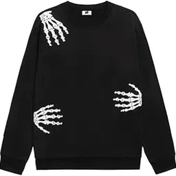 sxv style SXV 'Hand Skeleton 3’ Printed Cool Aesthetic Drop Shoulder Oversized Sweatshirt-picture-30