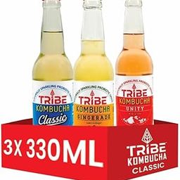 Tribe Kombucha Naturally Sparkling Herbal Tea | Probiotic Super Drink |Gut Friendly | Antioxidant and Hydration | Pack of 3 |330 ML-image-1
