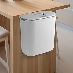 InstaCuppa Hanging Cabinet Door Dustbin with Lid – Double-Sided Flip & Slide Open, Odor-Sealed, 9L Plastic Trash Can for Kitchen, Bathroom & Under-Sink – Includes Cabinet Hanger & Adhesive Hook-14