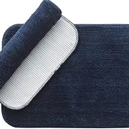 FASSCETE Glorious Super Soft Microfiber Anti Skid Water Absorbing Door Mat/Bath Mat for Home (Set of 2)(Size:- 16inch x 24inch) Foot MAT,Dark Blue-image-9