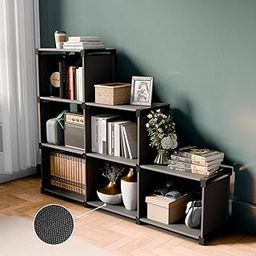 Rensom ECommerce 6-Cube Storage Organizer Shelf – DIY Bookshelf Rack for Home, Office, Bedroom – Fabric Cubby Shelves for Books, Shoes, Plants & Décor – Space-Saving Closet Organizer-image-6