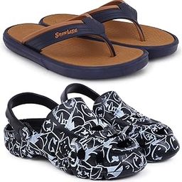 Combo Pack of 2 Slipper/Flip Flops/Slides/Clogs/Sandals for Men (V-121 Vs Cl-AllSmarty)-image-60