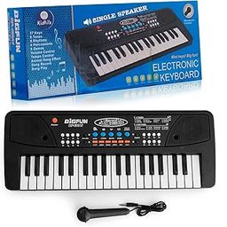 Kidkitz Kids Piano with Mic 37 Keys 8 Rhythms 8 Tones 6 Demos Portable Electronic Keyboard Toy Beginners Educational Songs Recording Musical Toys Age 2 3 4 5 Years Boys Girls-picture-10