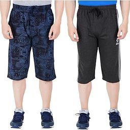 Men's Regular Fit Three Fourth Capri(Pack of 2)(GF_3/4-NEW_33_NAVYBLUE_99_Black-S)-picture-22