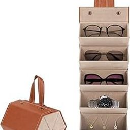 5 Slots Sunglasses Organizer box, Travel goggles Storage Case, 5 grid Foldable eyeglasses holder For Women Men(1pcs/multi-color)-image-31