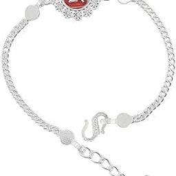 Pure Silver Chain Rakhi With Cute Design Swastik स्वास्तिक Bracelet Raksha Bandhan Set (Chandi Rakhi) For Babies/Kids-image-9