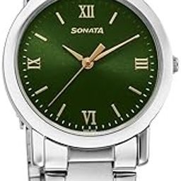Classic Quartz Analog Green Dial Silver Stainless Steel Strap Watch for Men-NS7987SM10W/NT7987SM10W-picture-18