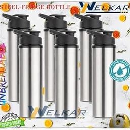 Stainless Steel Water Bottle 950 ml Each Set of 6 Silver | Gym Bottle | Home | Kitchen | Hiking | Treking Bottle | Travel Bottle (P|Design - 896for Home 3623 Kitchen-image-26
