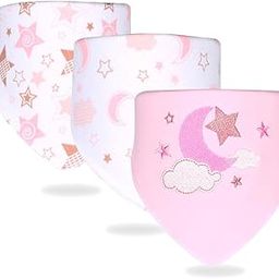 Little Surprise Box 3PCS Set of Geometric Animals print premium adjustable snap button closure Bibs-image-73