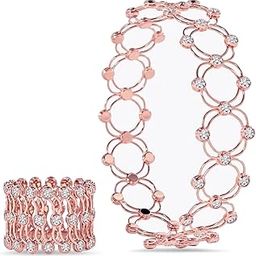 Cubic Zirconia Studded Fancy Bracelet Cum Ring Jewellery for Women & Girls-27
