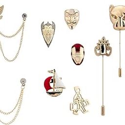 Set of 10 Metal Lapel Pins/Brooch for Mens Suit (Multicolor) KN-2018-CMB-140-image-103