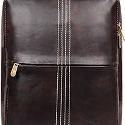 Faux Leather Unisex 15.6 inch Laptop Backpack-image-65
