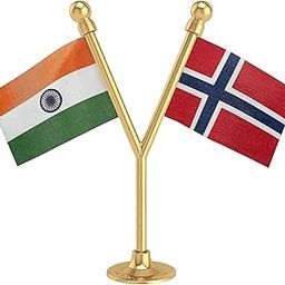 The Flag Corporation India & Norway Car Dashboard Flag 2in x 3in with A Plastic Sublime Gold Base-image-19