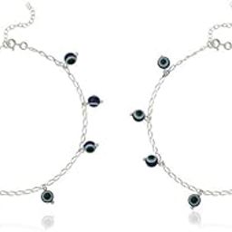 925 Silver Evil Eye Anklet for Women | Gift for Every Occassion | With Certificate of Authenticity and 925 Stamp | 6 Month Warranty-10