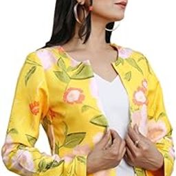Glamorous Grace Polyester Rayon Women's Blazer in Yellow - Versatile Designer Jacket for All Seasons and Occasions - Perfect for Weddings, Parties, and More-45