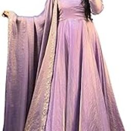 Designer Gown with Dupatta for Women – Fandy Silk Fabric | Full Sleeve Ethnic Gown | Embroidery & Sequin Work | Ready to Wear-picture-6