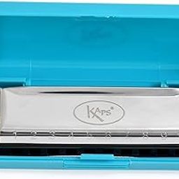 Ketostics® Kaps 10 Hole 20 Tones Key C Diatonic Blues Harmonica with Case, Mouth Organ for Beginners, Students, Kids & Professionals, Silver-9