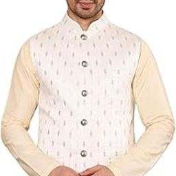 Men's Woven Design Embroidered Nehru Jacket-picture-6