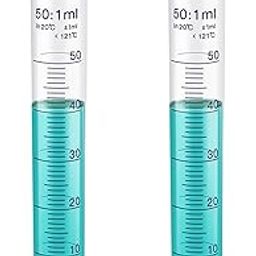 Labxport Polypropylene Plastic Measuring Cylinder 50ml, Hexagonal Base for lab Laboratory School Collage Chemistry Science Experiments Industrial Professional use Set of 2-image-58