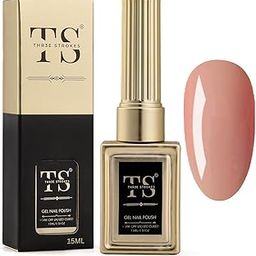 THR3E STROKES Gel Nail Polish HEMA-FREE LED UV Gel Soak Off Clear Nude Pink French Manicure Light Pink Jelly Nail Gel Polish Varnish Curing Requires 1pcs 15ml for Home Salon Nail Art DIY (6, 15ML)-77