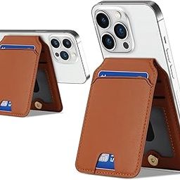 Mizi MagSafe Wallet, Magnetic Phone Vegan Leather Wallet with Adjustable Stand - Slim 5 Cards Holder for iPhone 15/14/13/12 Series, Not for 12/13 Mini - Brown-image-96