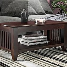 SHREE JEEN MATA ENTERPRISES - Solid Sheesham Wood Coffee Table | Wooden Coffee Table for Living Room | Hotel | Restaurant | Dimension - 34 * 18 * 16 | Finish Color - Walnut Finish |-image-25