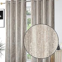 FRESH FROM LOOM Supreme Texture Polyester Padre| Curtains for Home 7 Feet Semi Black Out 80% Room Darkening Screens | (Beige | 2pc Double Weaved Parda | Eyelet Ring | Window & Door Curtain)-image-68