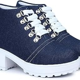 Boot Denim Style Casual Outdoor High Heel Ankle for Women & Girls-image-84
