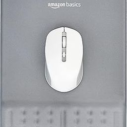 amazon basics Gel Mouse Pad Wrist Rest Memory-Foam Ergonomic Design | Cushion Wrist Support & Pain Relief | Suitable for Gaming, Computer, Laptop, Home & Office Anti-Slip Rubber Base (Grey)-30