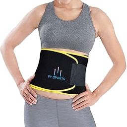 FY Sports Sweat Slim Belt for Men and Women | Neoprene Tummy Trimmer | Body Waist Shaper | Slimming Tummy Fat Waist Shape Wear | Adjustable Sweat Slim Belt (Black and Yellow)-image-65