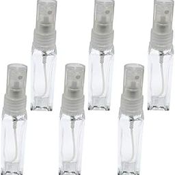 Aura Travel Refillable Empty Glass Spray Bottles For Toner Perfume Gulabjal Attar Aromatic Water 10 ML Clear Square Bottles (Set Of 6)-4