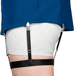 Men Shirt Suspender Stays Adjustable Casual Style Elastic Shirt Garter Shirts Holder With Non-Slip Locking Clamps For Men (Black)-picture-16
