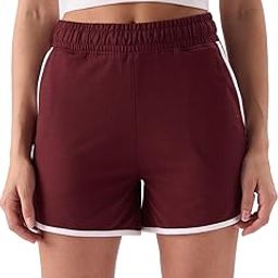 Burgundy Dolphin Women Regular Fit Solid Cotton Lounge Shorts-image-72