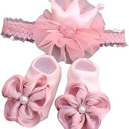 Baby Flower Hairband & Shoes Set Soft, Comfortable Fit for Ages 0-6 Month-old's | Ideal for Newborns & Toddlers-image-20