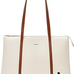 The Easy Going Tote | Vegan Leather Black Tote Bag for Women (Coconut Cream 2.0)-image-55
