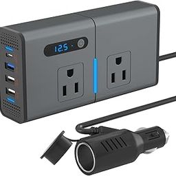 ANTARKHOJ 200W Car Power Inverter, 12V DC to 110V AC Car Converter with 4 USB Ports Car Laptop Charger, Car Adapter for Plug Outlet Plug Converter-image-39