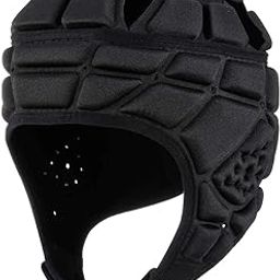 Kitwe Soft Helmet Flag Football Rugby Helmet Scrum Cap Soft Shell Helmet Soccer Headgear for Youth Adults, Black, Pack of 1-image-21